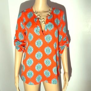 Peach love California tunic top Blouse s orange